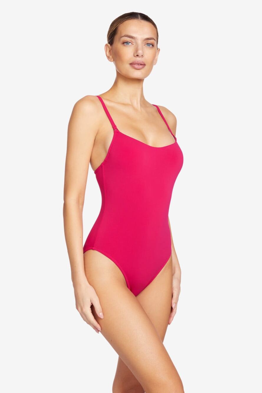 Robin Piccone Ava Scoop Neck Mio One Piece Swimsuit Rose Pink NWT Size 2